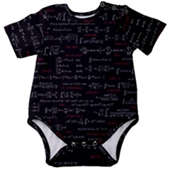 Black Background With Text Overlay Digital Art Mathematics Baby Short Sleeve Bodysuit by Jancukart