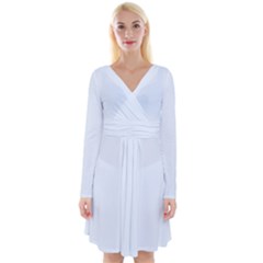 Alice Blue	 - 	long Sleeve Front Wrap Dress by ColorfulDresses