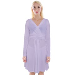 Languid Lavender Purple	 - 	long Sleeve Front Wrap Dress by ColorfulDresses