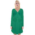 Spanish Green	 - 	Long Sleeve Front Wrap Dress View1