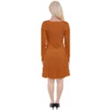 Squash Orange	 - 	Long Sleeve Front Wrap Dress View2