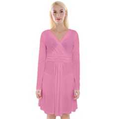 Schauss Pink	 - 	long Sleeve Front Wrap Dress