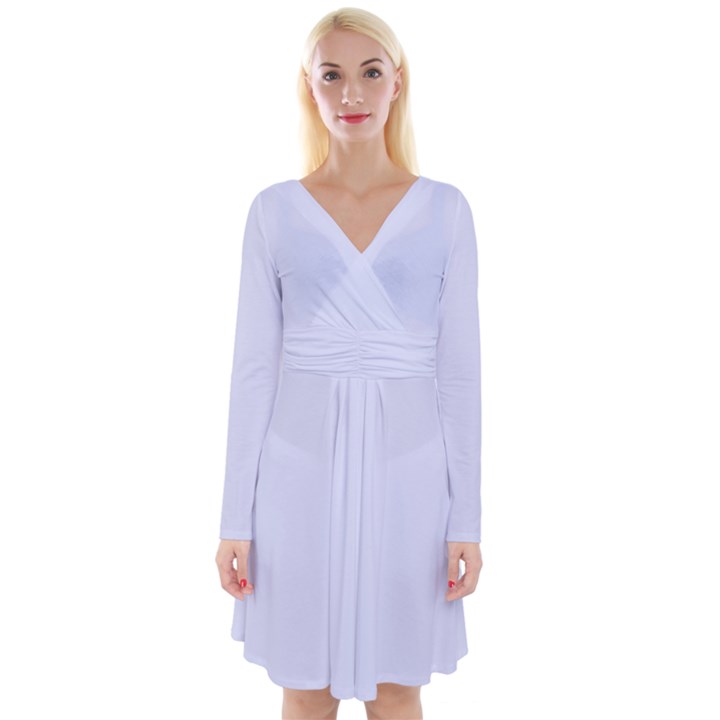 Soft Lavender Purple	 - 	Long Sleeve Front Wrap Dress