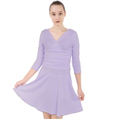 Languid Lavender Purple	 - 	quarter Sleeve Front Wrap Dress by ColorfulDresses