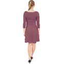 Marsala Brown	 - 	Quarter Sleeve Front Wrap Dress View2