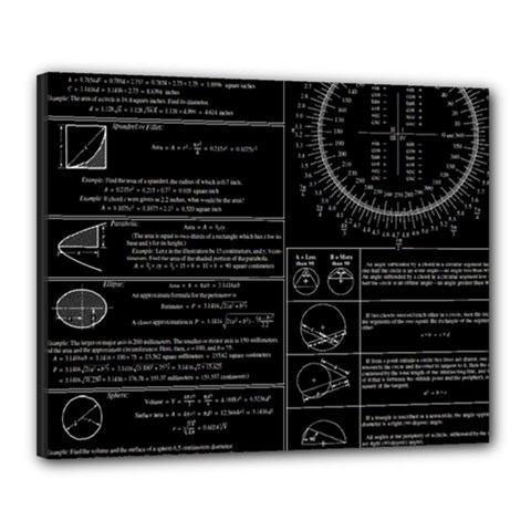 Black Background With Text Overlay Mathematics Trigonometry Canvas 20  X 16  (stretched)