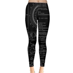 Black Background With Text Overlay Mathematics Trigonometry Leggings  by Jancukart