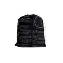 Black Background With Text Overlay Mathematics Trigonometry Drawstring Pouch (medium)