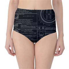 Black Background With Text Overlay Mathematics Trigonometry Classic High-waist Bikini Bottoms