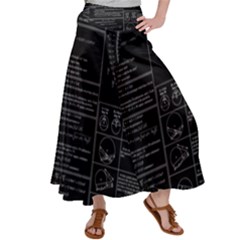 Black Background With Text Overlay Mathematics Trigonometry Satin Palazzo Pants by Jancukart