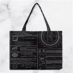 Black Background With Text Overlay Mathematics Trigonometry Medium Tote Bag by Jancukart