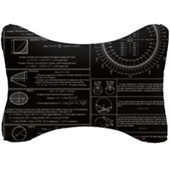 Black Background With Text Overlay Mathematics Trigonometry Seat Head Rest Cushion by Jancukart