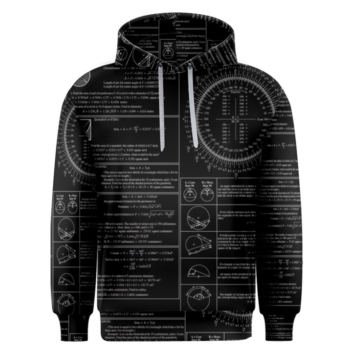 Black Background With Text Overlay Mathematics Trigonometry Men s Overhead Hoodie