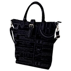 Black Background With Text Overlay Mathematics Trigonometry Buckle Top Tote Bag