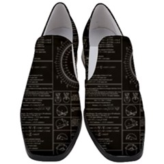 Black Background With Text Overlay Mathematics Trigonometry Women Slip On Heel Loafers