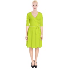 Bitter Lemon Green	 - 	wrap Up Cocktail Dress by ColorfulDresses