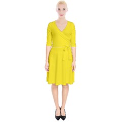 Bumblebee Yellow	 - 	wrap Up Cocktail Dress by ColorfulDresses