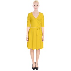 Canary Yellow	 - 	wrap Up Cocktail Dress by ColorfulDresses