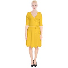 Mikado Yellow	 - 	wrap Up Cocktail Dress by ColorfulDresses