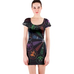 Zodiac Geek Short Sleeve Bodycon Dress