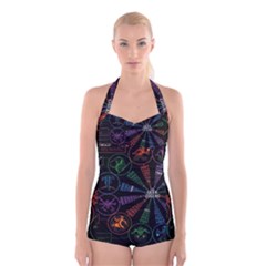 Zodiac Geek Boyleg Halter Swimsuit 