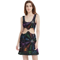 Zodiac Geek Velour Cutout Dress