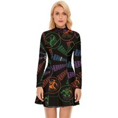 Zodiac Geek Long Sleeve Velour Longline Dress