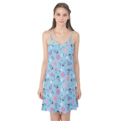 Pink And Blue Floral Wallpaper Camis Nightgown 