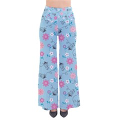 Pink And Blue Floral Wallpaper So Vintage Palazzo Pants