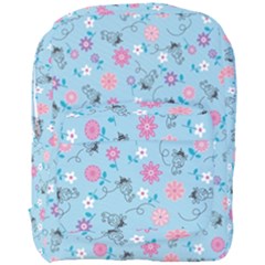 Pink And Blue Floral Wallpaper Full Print Backpack