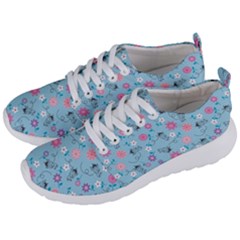 Pink And Blue Floral Wallpaper Men s Lightweight Sports Shoes by Jancukart