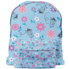 Pink And Blue Floral Wallpaper Giant Full Print Backpack