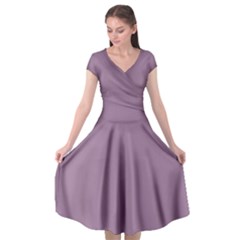 Dusty Lavender Purple	 - 	cap Sleeve Wrap Front Dress by ColorfulDresses