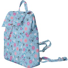 Pink And Blue Floral Wallpaper Buckle Everyday Backpack