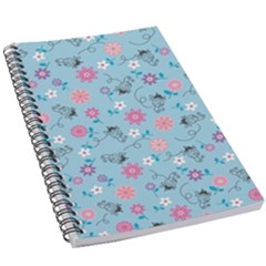 Pink And Blue Floral Wallpaper 5 5  X 8 5  Notebook