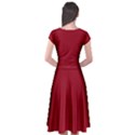 Carmine Red	 - 	Cap Sleeve Wrap Front Dress View2