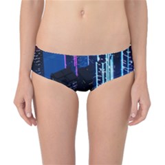 Night Music The City Neon Background Synth Retrowave Classic Bikini Bottoms