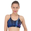 Night Music The City Neon Background Synth Retrowave Basic Training Sports Bra View1