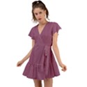 Sugar Plum Purple	 - 	Flutter Sleeve Wrap Dress View1