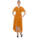 Apricot Orange	 - 	Front Wrap High Low Dress View1