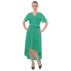 Mountain Meadow Green	 - 	front Wrap High Low Dress by ColorfulDresses