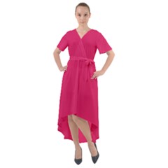 Razzmatazz Pink	 - 	front Wrap High Low Dress