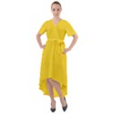 Vibrant Yellow	 - 	Front Wrap High Low Dress View1