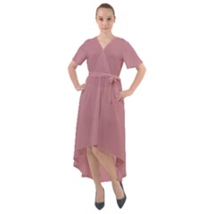 Lipstick Pink	 - 	front Wrap High Low Dress by ColorfulDresses