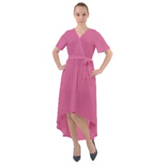 Liseran Pink	 - 	front Wrap High Low Dress by ColorfulDresses