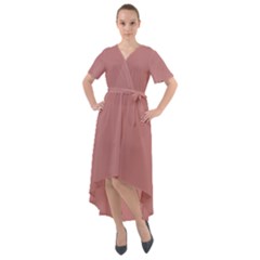 Old Rose	 - 	front Wrap High Low Dress by ColorfulDresses