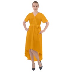 Orange Peel	 - 	front Wrap High Low Dress