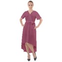 China Rose	 - 	Front Wrap High Low Dress View1