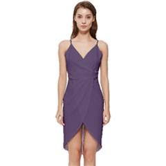 English Violet Purple	 - 	wrap Frill Dress by ColorfulDresses