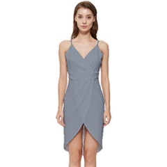 Tradewinds Grey	 - 	wrap Frill Dress by ColorfulDresses